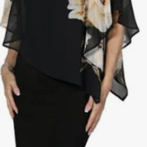 👗Frank Lyman woven dress with beautiful sheer flowers